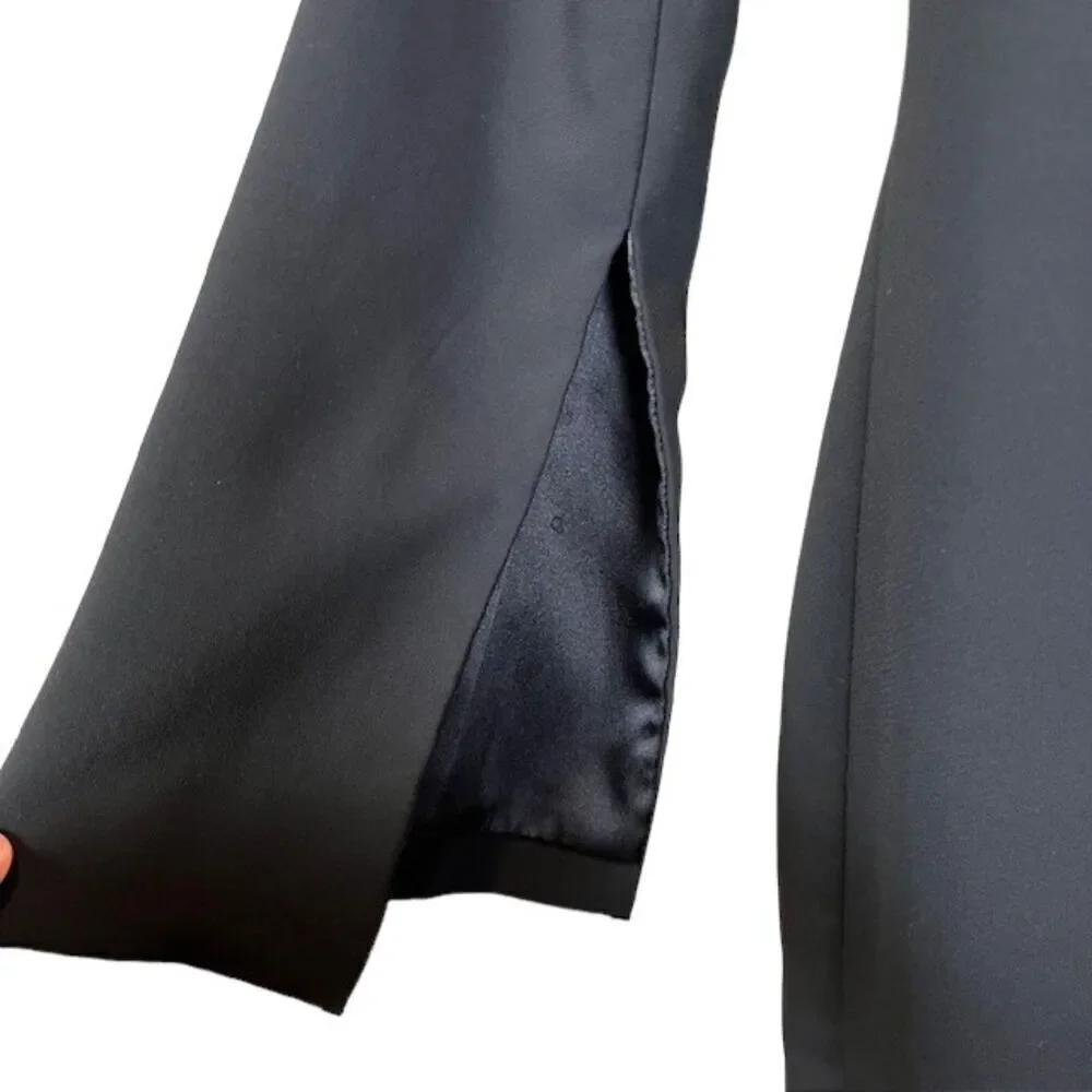 Amanda Uprichard Antwerp Blazer‎ Dress Sexy Slit Arms Collared Black Size Small